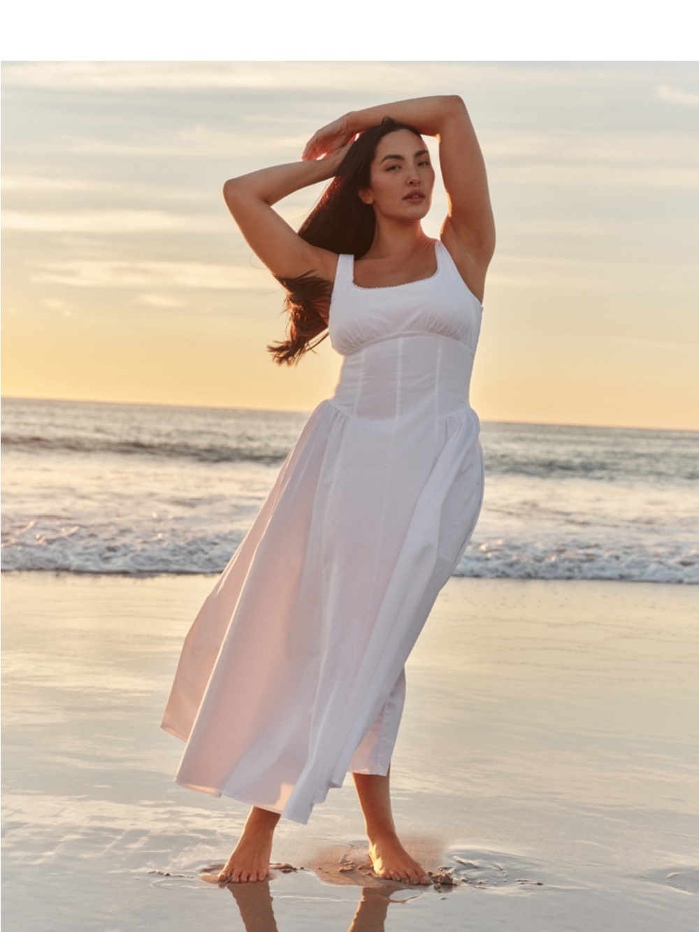 NWT Abercrombie 100% cotton bra-free Dylan Midi dress